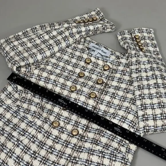 VERONICA BEARD Bentley Tweed Jacket Sz-2 Ivory/Camel 2406TW6810474 - Picture 14 of 16